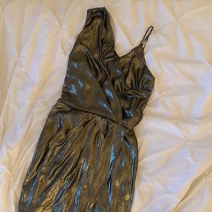 Metallic Gold One Shoulder Dress